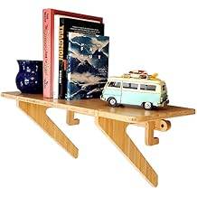 Grassracks Bamboo Floating Shelves - Strong Wall-Mounted Shelf Single Shelf