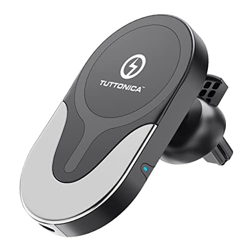 TUTTONICA Automatic 15W Magnetic Wireless Car Charger For IPHONE AND ANDROID For Car Phone Holder Air Vent Mount AND Dashboard Bracket