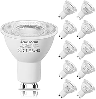GU10 LED Bulbs, Cool White 6500K, 4.9W LED GU10 Spotlight Bulb, 50W Halogen Bulb Equivalent, 350LM 220-240V 38 Degree Narrow Beam Angle Non-dimmable - Pack of 10