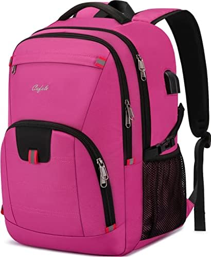 Cafele 17.3 inch Laptop Backpack,Extra Large Backpack Bookbag Computer Rucksack with USB Charging Port,Water Resistant Sturdy Backpack for Business College School Travel,Men Women Casual Daypack,Black