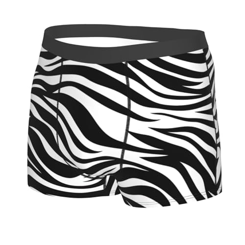 Men's Black Zebra Boxer Briefs - Zebra Print Underwear Boxer Briefs Wild Animal Sport Underwear Boxer Trunk Medium for Men3