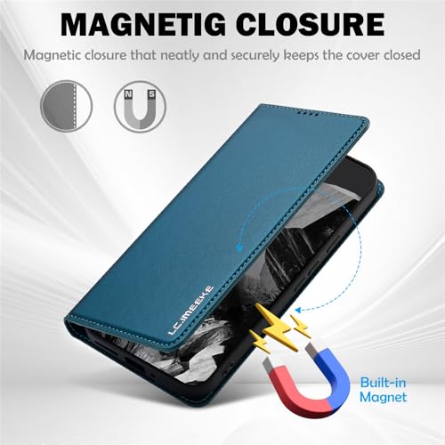 Étui portefeuille Google Pixel 10 rouge magnétique en cuir premium chic - 4