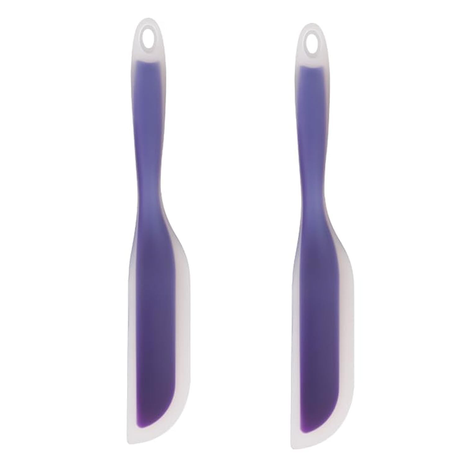 Espátula de cocina flexible con forma de cuchillo de silicona antiadherente, utensilios de cocina con núcleo de nailon (morado (juego de 2))