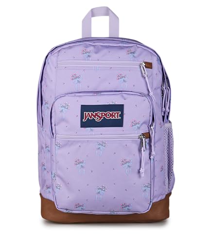 Image of JanSport Cool Backpack with 15-inch Laptop Sleeve, Large Computer Bag Rucksack with 2 Compartments, Ergonomic Straps, Pastel Petals - Lilac