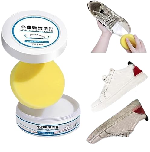 PUNZONE White Shoe Cleaning Cream, Practical Shoe Cleaning Kit - Shoe Cream with Sponge, Shoes Whitening Cleansing, Stain Remover Cleansing Cream for Shoe, Sneaker Cleaner White Shoes, No-Wash - 260GM (B0CCVTJBYK) Amazon Price History, Amazon Price Tracker