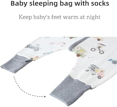 Chilsuessy Babyslaapzak voor het hele jaar door, met voeten, 1,5 TOG