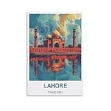 HSAYYIII Lahore Pakistan Vintage-Reiseposter, 20 x 30 cm, 