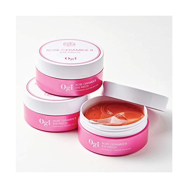 [Ogi] Rose V Eye Patch, 100% Vegan Hypoallergenic Under Eye Masks for Eye Wrinkles, Natural Hydrogel Patches From Marine Plants (1.4g x 60EA)