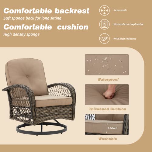Erommy3piecesoutdoorswivelrockerpatiochairs360degreerockingpatioconversationsetwiththickenedcushionsandglasscoffeetableforbackyardkhaki Urban Country Home Decor Erommy 3 pieces outdoor swivel rocker patio chairs 360 degree rocking patio conversation set with thickened cushions and glass coffee table for backyard khaki urban country home decor