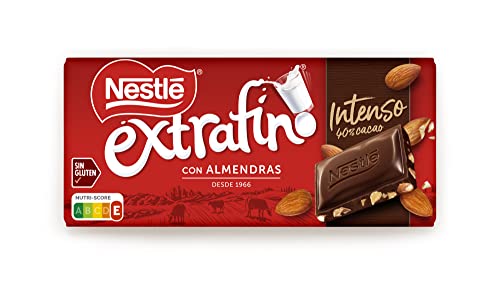 Nestlé Extrafino Chocolate Con Leche Intenso 40% Con Almendras Y Sin Gluten 123 g