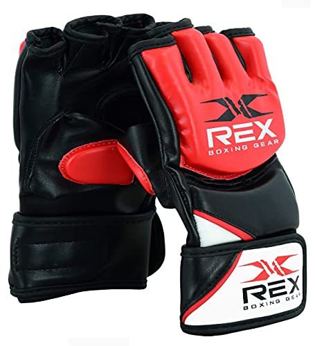 REX Boxing Wear MMA Gloves for Professional Martial Art super Durable Thick padded Rexene Leather Boxing Kickboxing Mitts for Cage Fighting Punching Pad and Focus Pad. (Black - Image 2