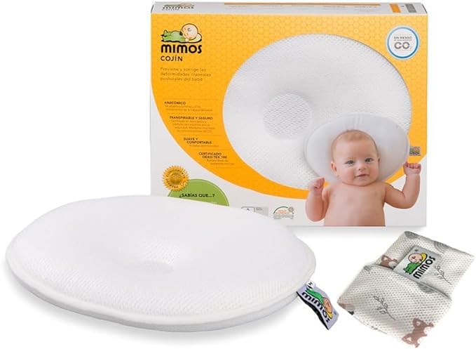 MIMOS® Cojín para bebés | Ayuda a prevenir y Tratar la plagiocefalia | Producto Transpirable y Esponjoso | Incluye una Funda Extraible de poliéster 100% (M, Fox)