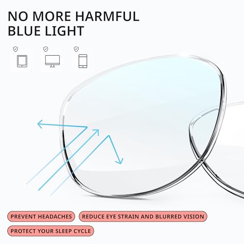 Image of livho Retro Aviator Blue Light Blocking Glasses for Women Men with Soft Case, Trendy Rectangle Computer Eyeglasses