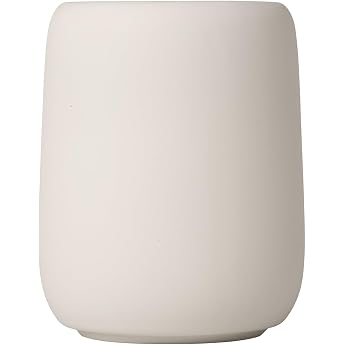 Blomus Sono Moonbeam Ceramic Toothbrush Holder with Space for Toothbrush and Toothpaste, Soft Touch, Exclusive Bathroom Acces