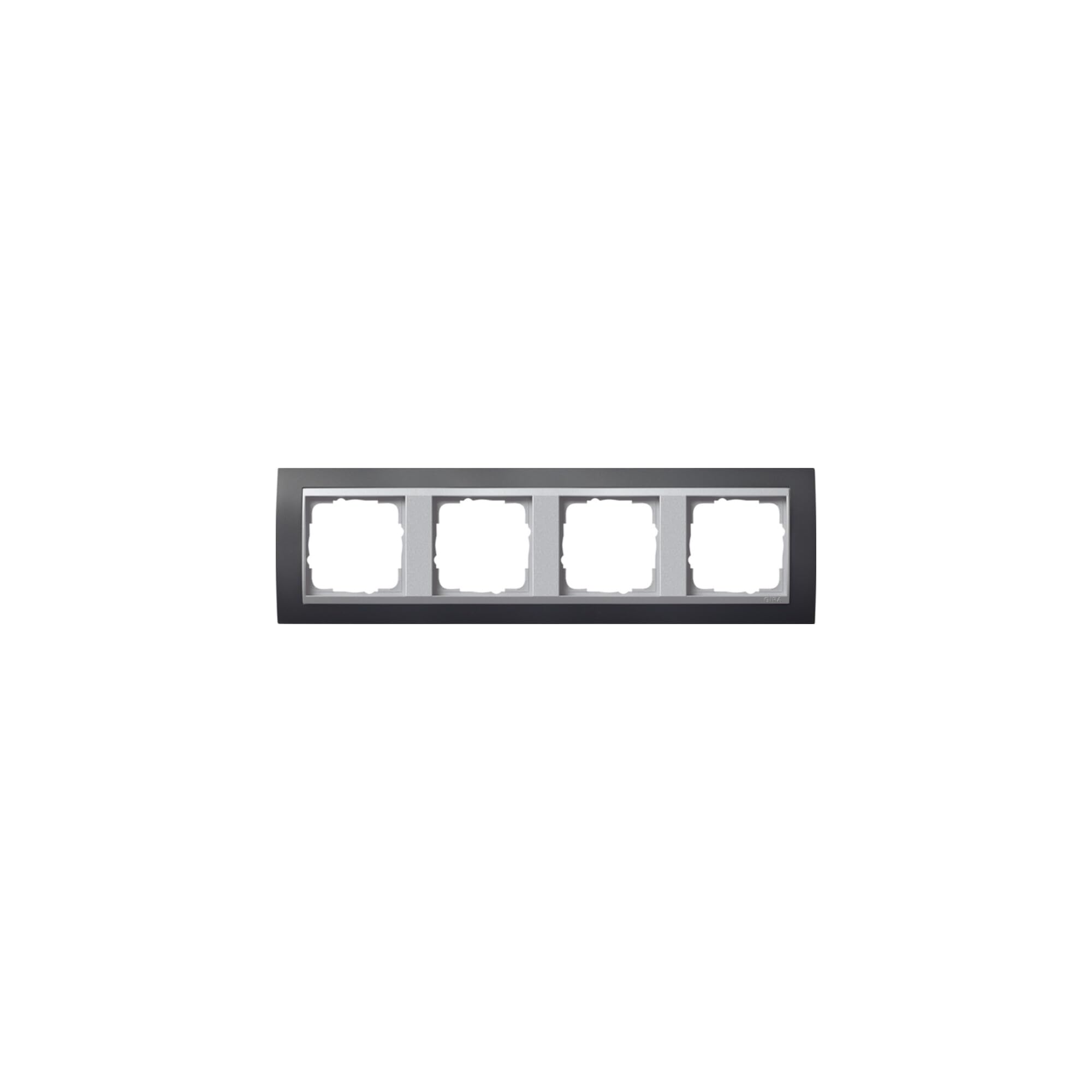 Cadre Gira 021481 anthracite Event quadruple, l'alliance de la finition alu et du design