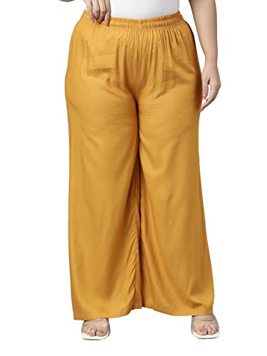 Image of GO COLORS Soft Viscose Basic Palazzo Full Length for Women| Breathable, Mid Rise, Relaxed Fit