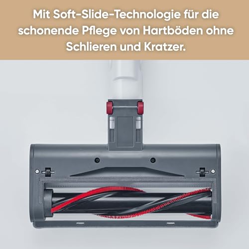SEVERIN Kabelloser 2-in-1 Hand- und Stielsauger mit High-Speed LED-Bürste, ultraleicht für Teppich, Hartböden und Auto, beutellos, weiß, 22,2 V, HV 7152