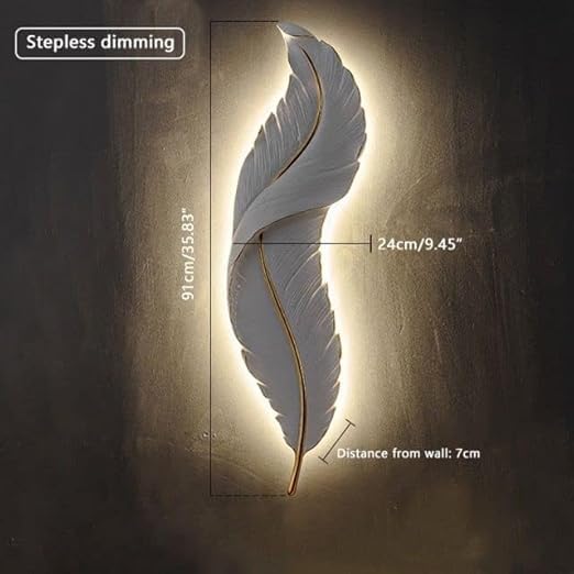 Image of 12 Watt Led Wall Light and Wall scones wall lamp for- Home, Kitchen, Bedside, Bedroom, Living Room, Office, Indoor, Bedside, Mirror Side, Diwali Lighting (Big Leaf)