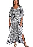 Wander Agio Womens Coverup Chic V-Neck Printing Beach Bikini Cover Up Rayon Kimono for Women Poolside Resorts Colorful Prints Robe Color Black Line 31