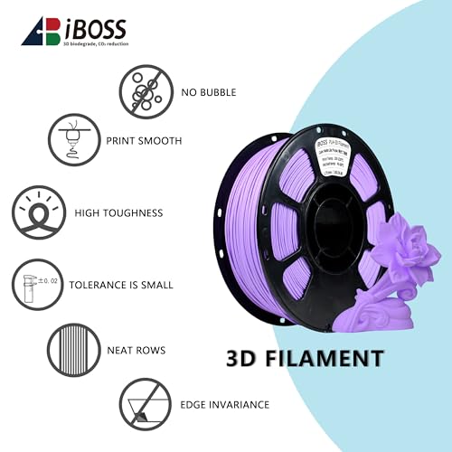 Image of iBOSS Matte PLA Plus Filament Lilac Purple 1KG, 1.75mm 3D Printer Filament Dimensional Accuracy + /- 0.02mm, 1kg Carboard Spool (2.2lbs) for Most FDM 3D Printers
