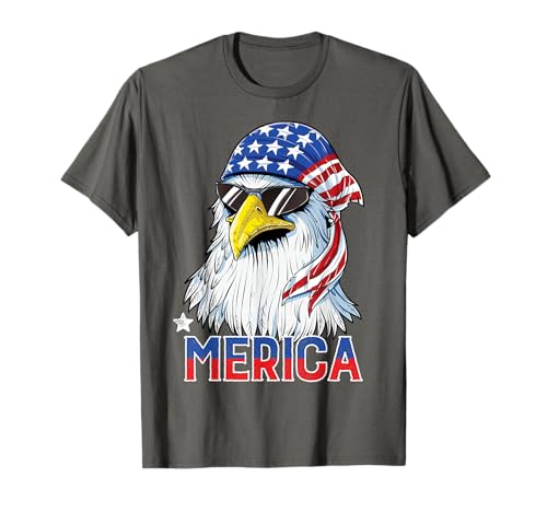 Eagle Mullet T Shirt 4th of July American Flag Merica USA T-Shirt