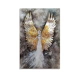 Stylish And Gorgeous Wall Art Canvas Prints Angel Wings Vintage Wall Posters And Prints Gold Abstrac