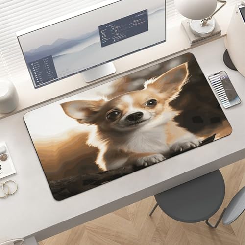 Cute Chihuahua Desk Mat Non-Slip Large Mouse Pad miniatura 6