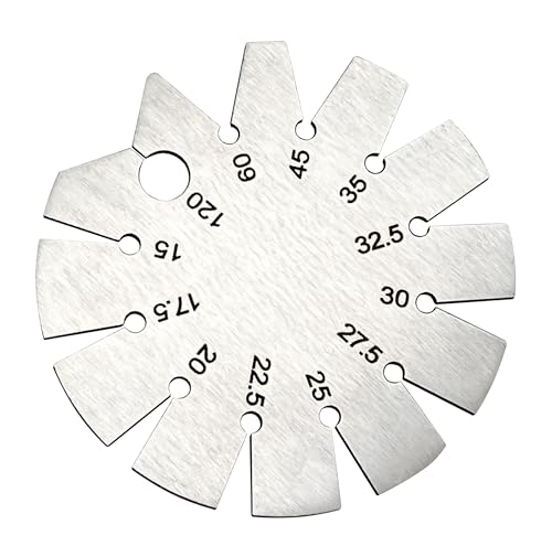 1pcs Stainless Steel Bevel Gauge Shaft Angle Gauge Round Knife Angle Gauge Blade Angle Gauge 15-120 Degree for Measuring Knife Angle