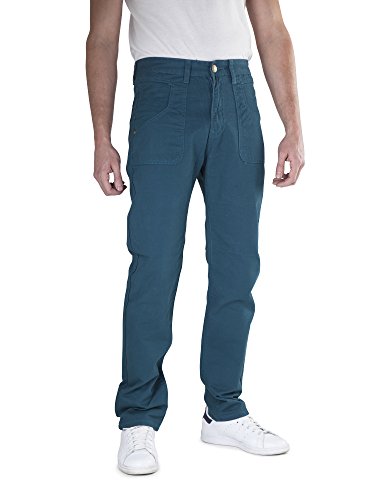 Men's Easy Khaki Slim-Straight Flat Front Casual Twill Pant