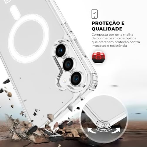 Gshield Capa Case Capinha Transparente Compatível com MagSafe para Samsung Galaxy S23 FE