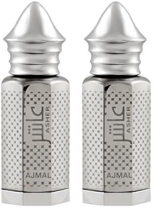 AJMAL Asher Attar Oil| Floral & Oudh Fragrance | Unisex Non-Alcoholic | Long Lasting Attar Men & Women - 12 Ml (Pack of 2)