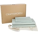 CRAFTSWORTH 100% Egyptian Cotton Sheets Queen 4 Piece Set Light Green Extra Deep Pocket Sheet Sets F