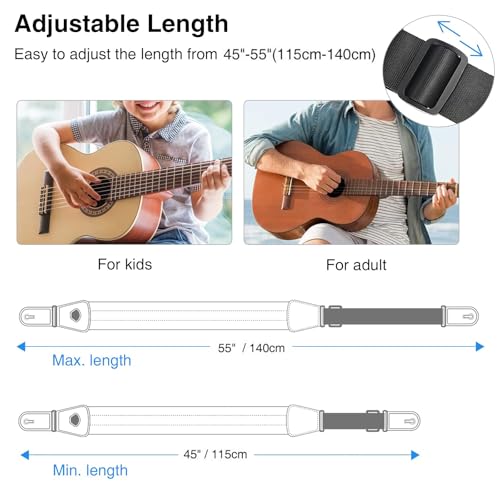 LEKATO Bass Guitar Strap for Electric Guitar 3" Wide and Adjustable Length from 45" to 55" Bass Strap with Pick Holders 2 Safety Strap Lock and 6 Picks by LEKATO - Image 5