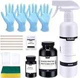 Caydo Siebdruck-Emulsionsset enthält Siebdruck-Emulsions-Entferner-Pulver (Mischung, 5999 ml), Siebdruck-Fotoemulsion (240 ml), Diazo-Sensibilisator, Siebdruck-Zubehör