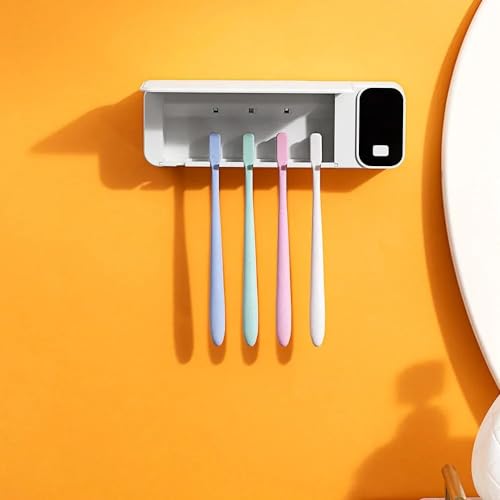 Stérilisateur brosse à dents UV rechargeable mural sans perçage avec écran LED - 2