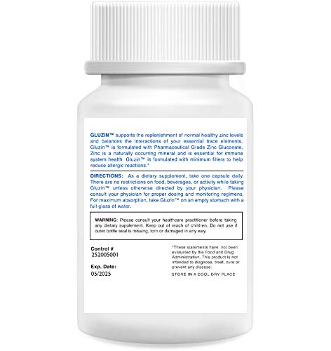 Otc Zinc - Gluzin - Pharmaceutical Grade High Absorption Zinc, 25Mg, Smaller Easy To Swallow Vegetarian Capsules For Kids #TOP1