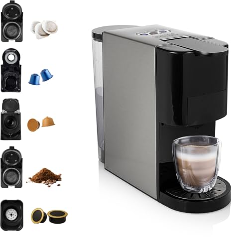 Princess Macchina Caffè Multi Capsule 5 in 1 – 19 bar – Adatta per diversi tipi di caffè – Nespresso, Dolce Gusto, Lavazza a Modo Mio e E.S.E. – 0.8 L – 1450 W – 249451