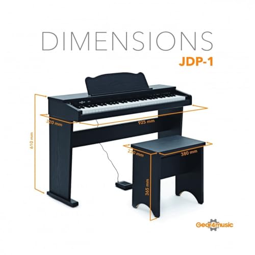 Gear4music Piano numérique 61 touches pour enfants avec banc, Matte Black - Les Beatles, Paul McCartney, John Lennon, RIngo Starr, George Harrison Gear4music Piano numérique 61 touches pour enfants avec banc, Matte Black – Image 7