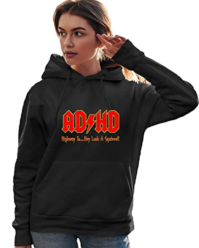 Go All Out Large Black Mens Adhd Highway To Hey Look A Squirrel Funny Music Sweatshirt Hoodie #TOP2