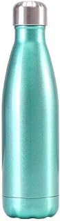 Botella de agua de acero inoxidable de doble pared de 500 ml, termo de cerveza para deportes verde/plata, color: verde (color: verde)
