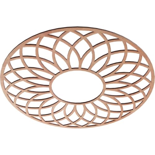 Image of Ekena Millwork 26 inchOD x 8 7 /8 inchID x 1 /4 inchT Cannes Wood Fretwork Pierced Ceiling Medallion, Cherry