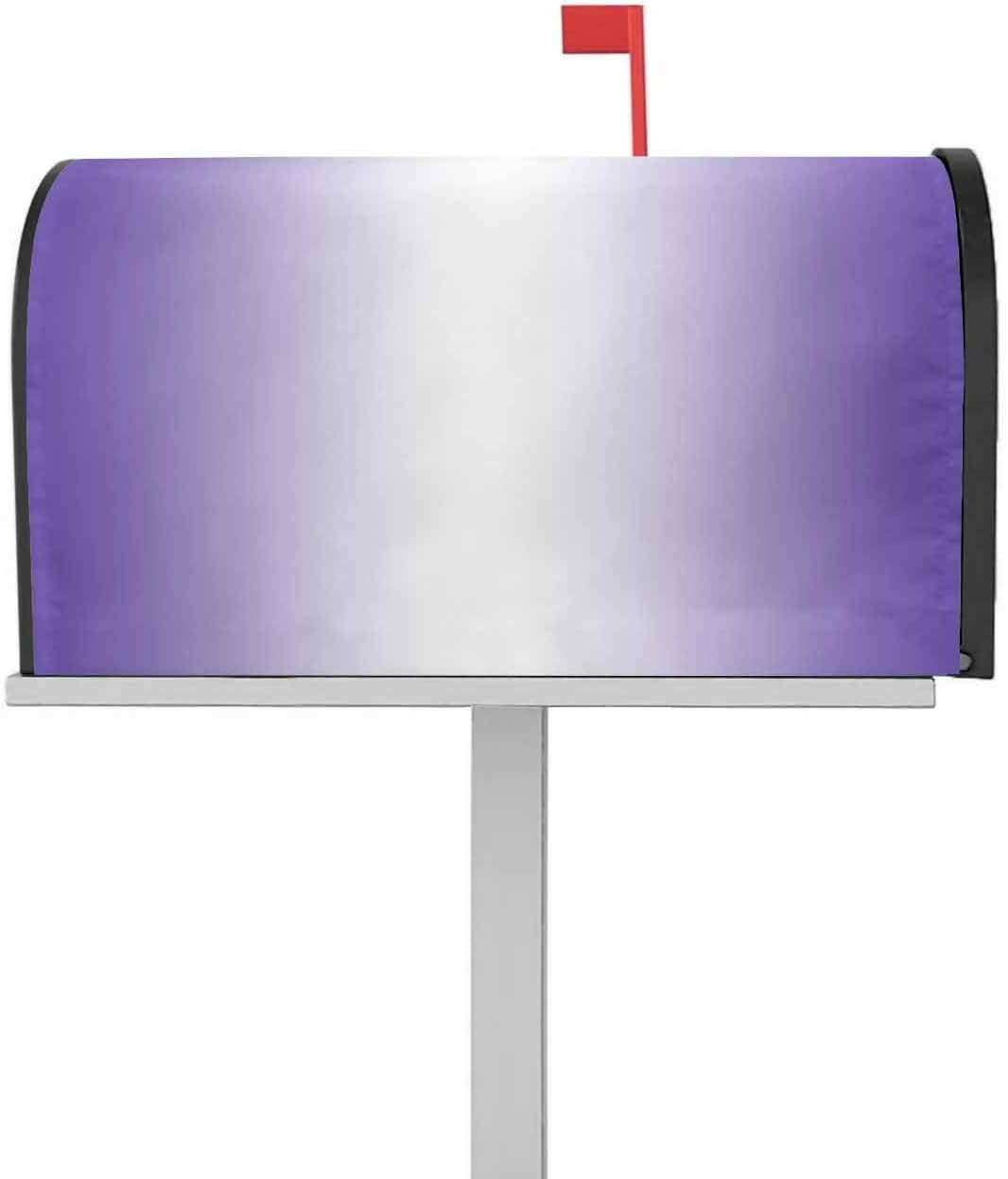 Purple White Mailbox Covers Magnetic Standard Size,Decorative Post Letter Numbers Box Wrap Decoration Covers Small Accessories for Garden Yard Outdoor Décor Modern Minimalist Geometric Ombre Art