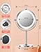 Benbilry 10X Magnifying Lighted Makeup Mirror, 7 Inch Double Sided 1X/10X Magnification with Lights, 360° Rotation Swivel Travel Make Up Mirror with Lighting, Battery Operated