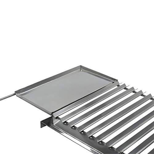 Grelha Inox Para Churrasco Com Coletor de Gordura E Chapa Auxiliar