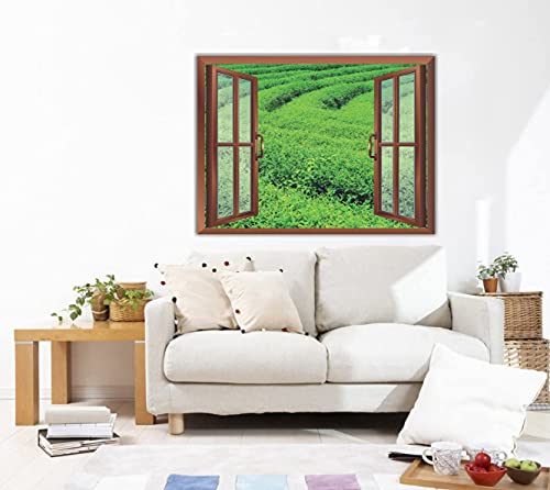 Image of CVANU Attractive View of Green pairies in a Sunny Day Removable Faux Window Wall Sticker /Decals for Living Room etc Cv 34
