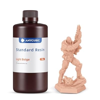 ANYCUBIC Resina de Impresora 3D, Resina Estándar de Curado por Luz UV de 405 nm con Alta Precisión y Curado Rápido y Excelente Fluidez para Impresión LCD 3D (Color de Piel, 1000g) | Ya disponible en tu tienda friki favorita! En mundofriki.es!