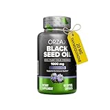 ORZAX Black Seed Oil Cold Pressed 100% Pure | Non-GMO - Rich in Omega 3 6 9 & Thymoquinone | Black Cumin Nigella Sativa Oil for Immune Support, Hair, Skin, Face (1000 mg - 90 Softgel Capsules)