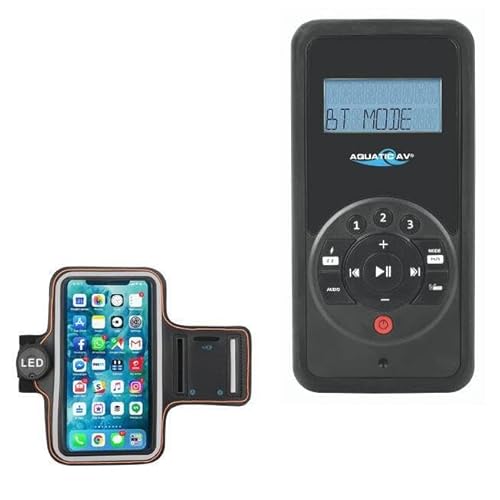 BoxWave Case Compatible with Aquatic AV RF6 (RF612) - JogBrite Sports Armband, High Visibility Safety Light LED Runners Armband - Bold Orange