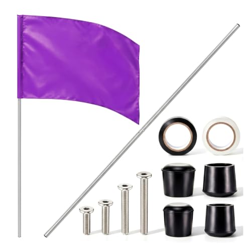 Jecery Color Guard Flag and Pole Set 6ft Purple Telescopic Aluminum Colorguard Kit, 36x54 Curved Guard Practice Flag, Adjustable Weight System by Jecery - Used condition - US$86.39