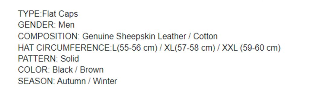 Boina plana de invierno para hombre, color negro, cálido, con orejeras, de piel auténtica, sólida, clásica, para conducir